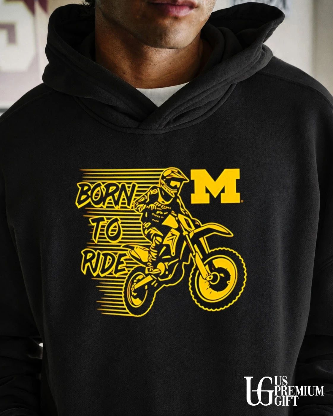 Michigan Wolverines Born to Ride Motocross shirt