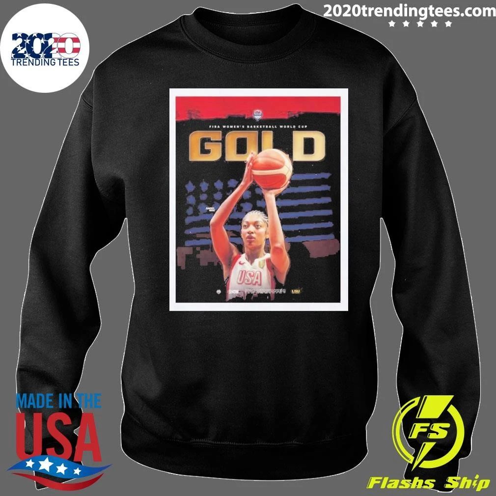 FIBA Women’s Basketball World Cup USA Champions Angel Reese Gold Medal Winner Team USA Basketball Shirt