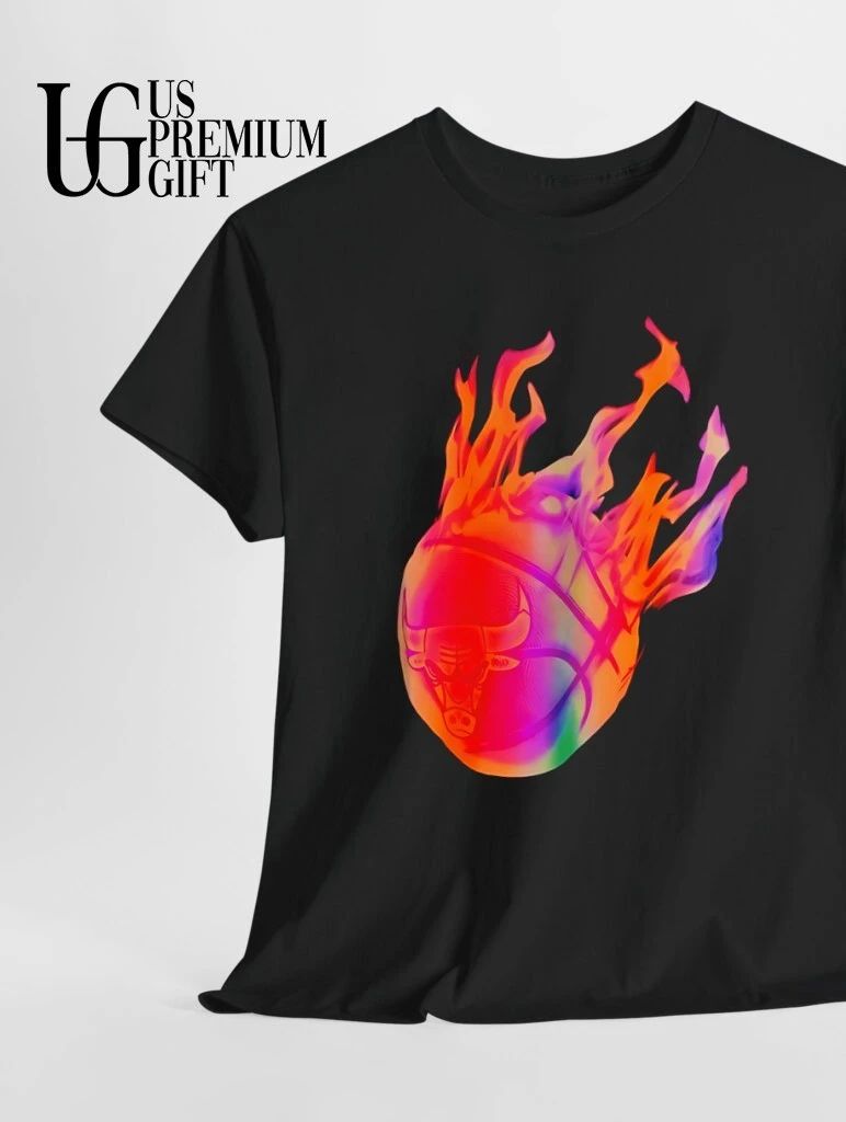 Chicago Bulls NBA Basketball flames shirt