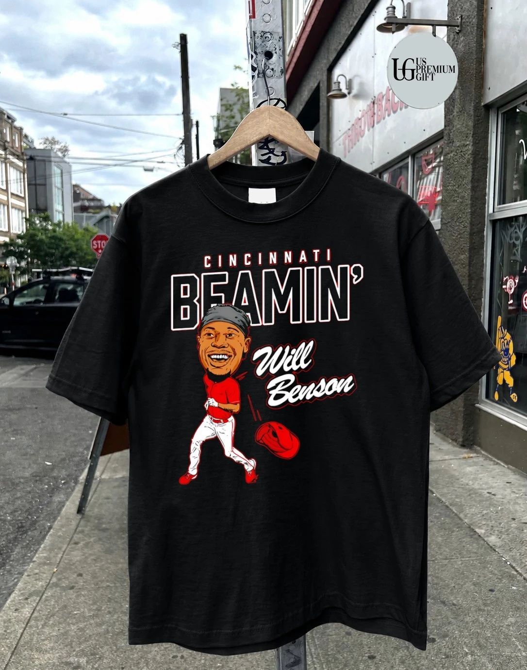 Beamin’ Will Benson Cincinnati Reds baseball 2026 caricature shirt