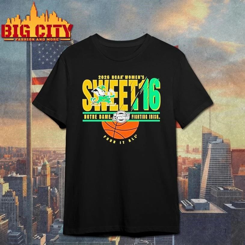 Notre Dame Fighting Irish Sweet 16 2026 Womens March Madness College Shirt