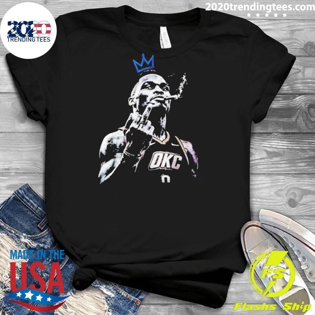 Russell Westbrook Oklahoma City Thunder Crown Middle Finger Shirt