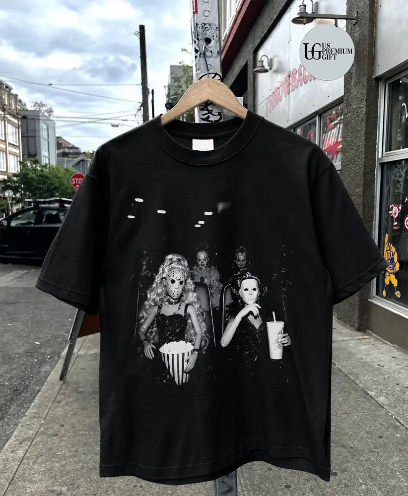 Babies Jason Voorhees and Michael Myers a dolled up Halloween shirt