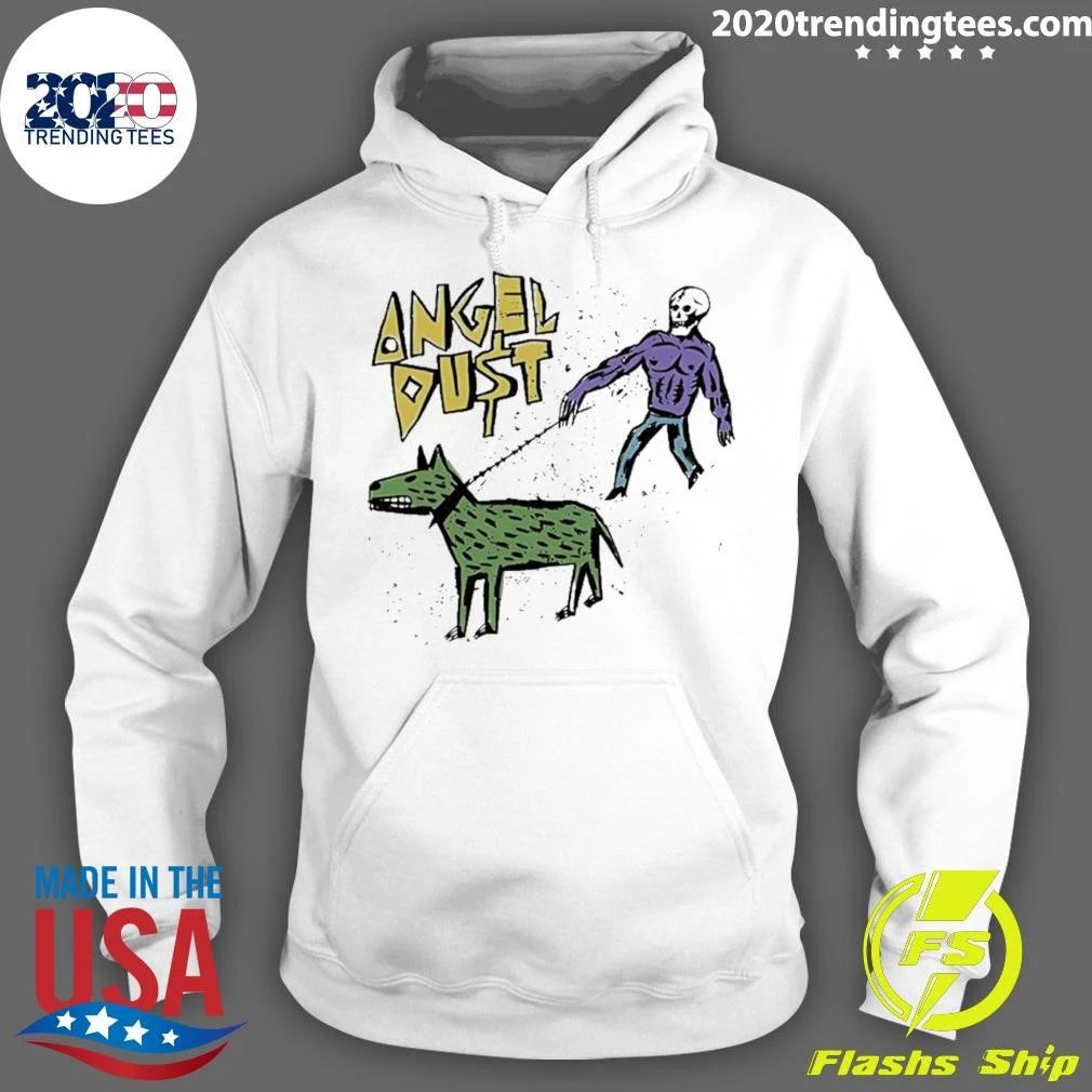 Angel Dust Dogwalker Skeleton Walking A Dog Shirt
