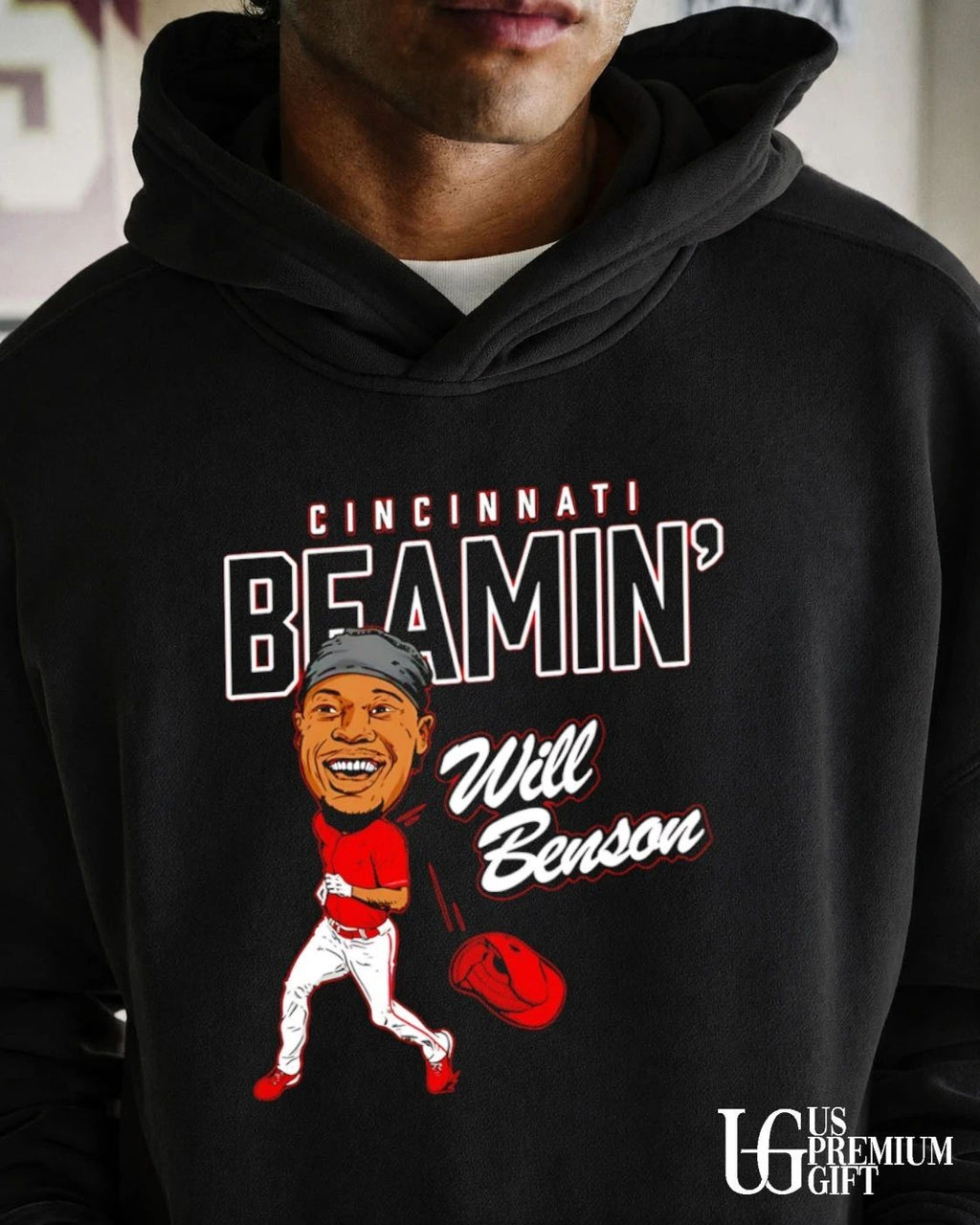 Beamin’ Will Benson Cincinnati Reds baseball 2026 caricature shirt