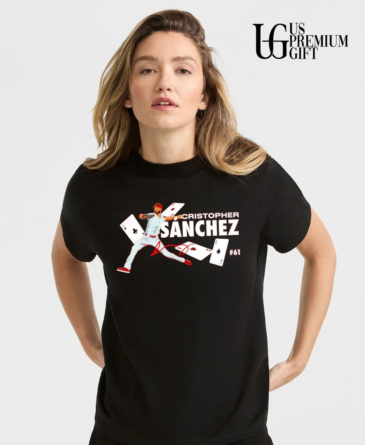 Cristopher Sanchez Philadelphia Phillies baseball playing card signature shirt