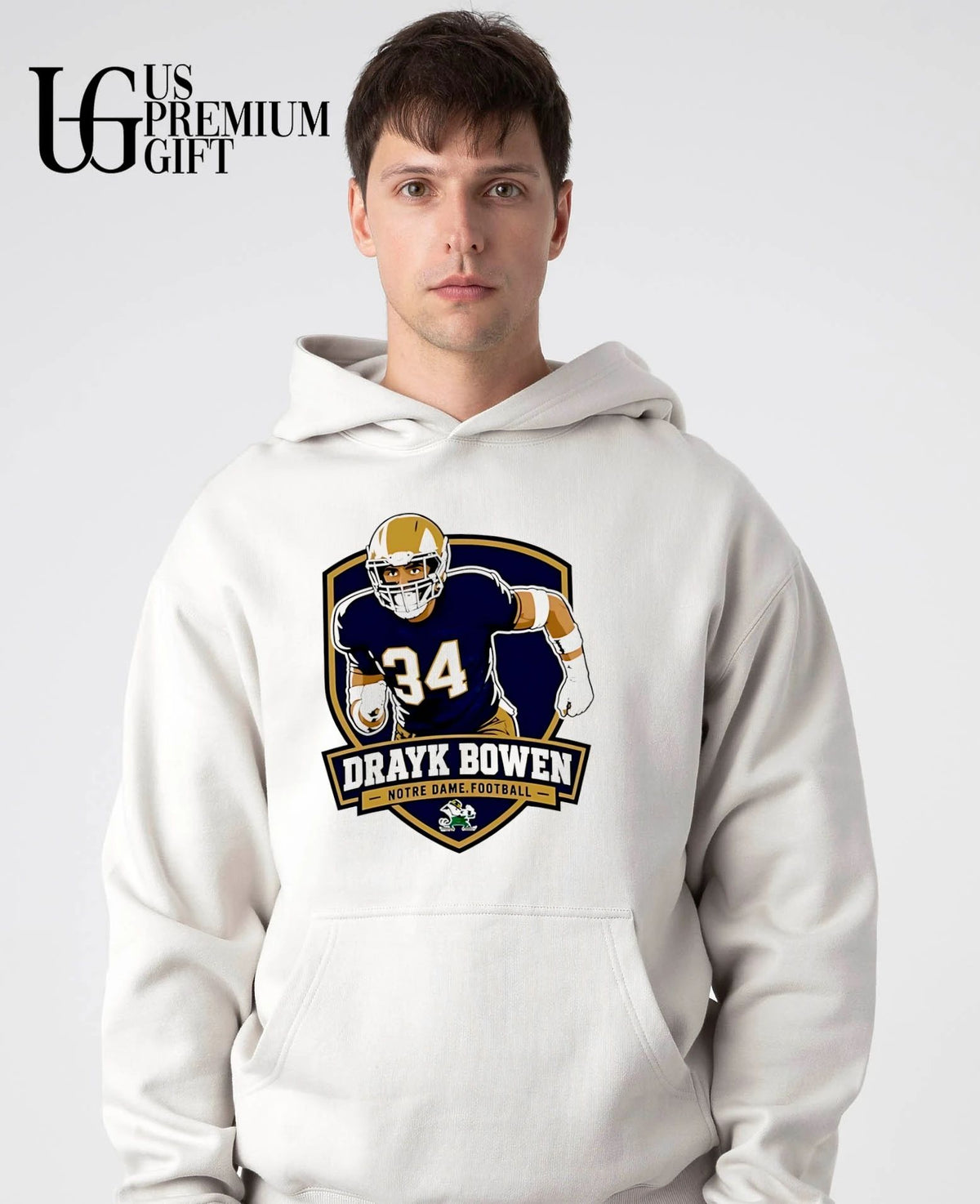 Drayk Bowen Notre Dame Fighting Irish Football Badge shirt