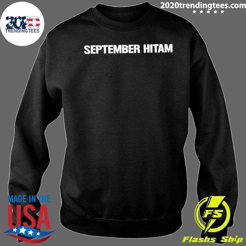 September Hitam Text Shirt