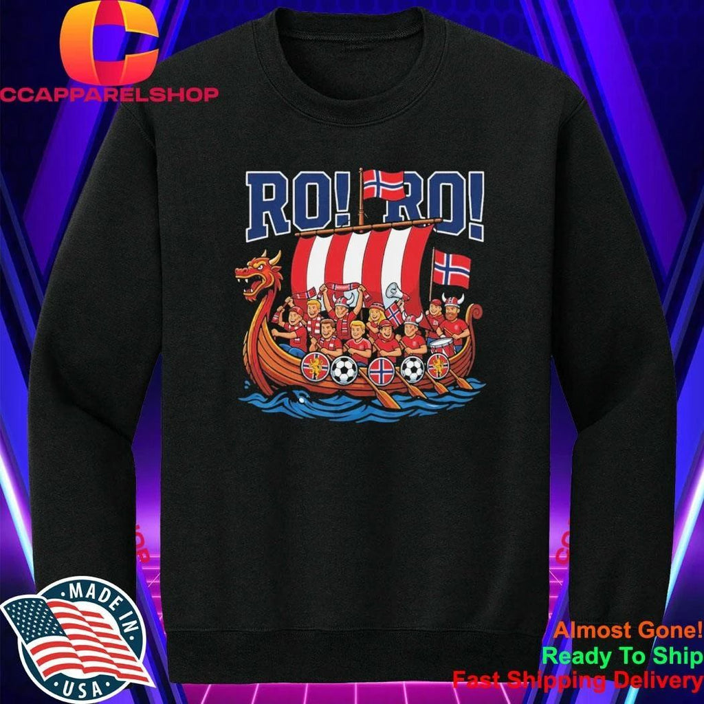 RO RO Norway Viking Ship Soccer Shirt