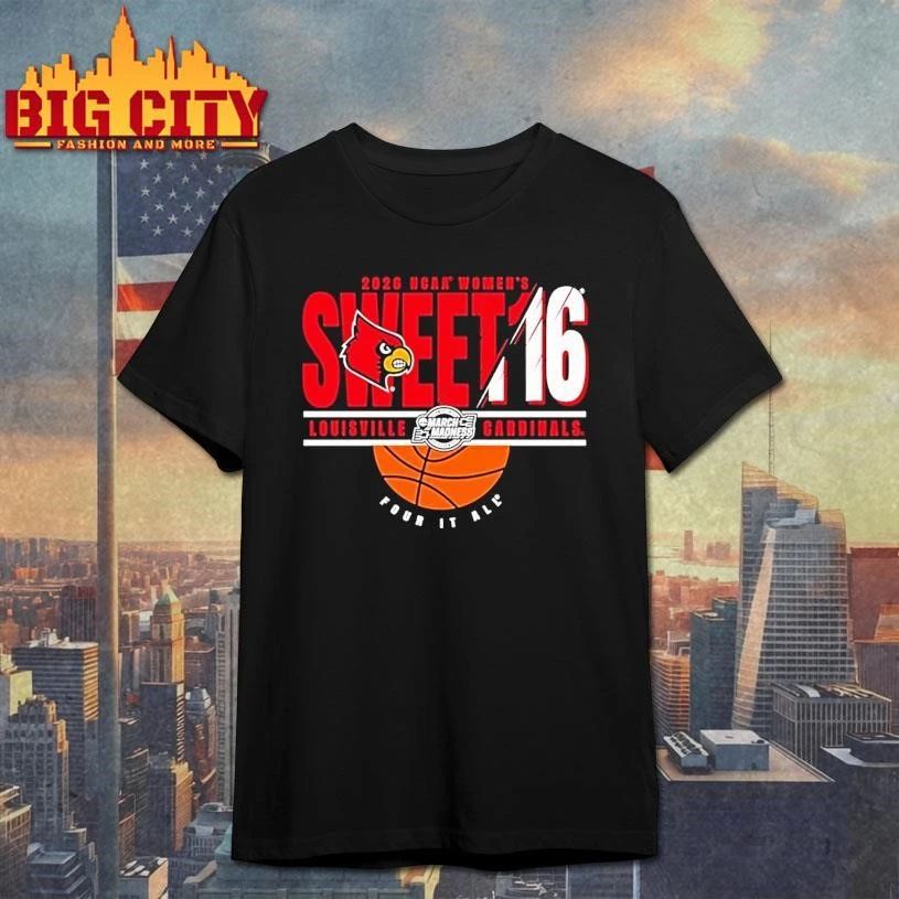Louisville Cardinals Sweet 16 2026 Womens March Madness College Shirt