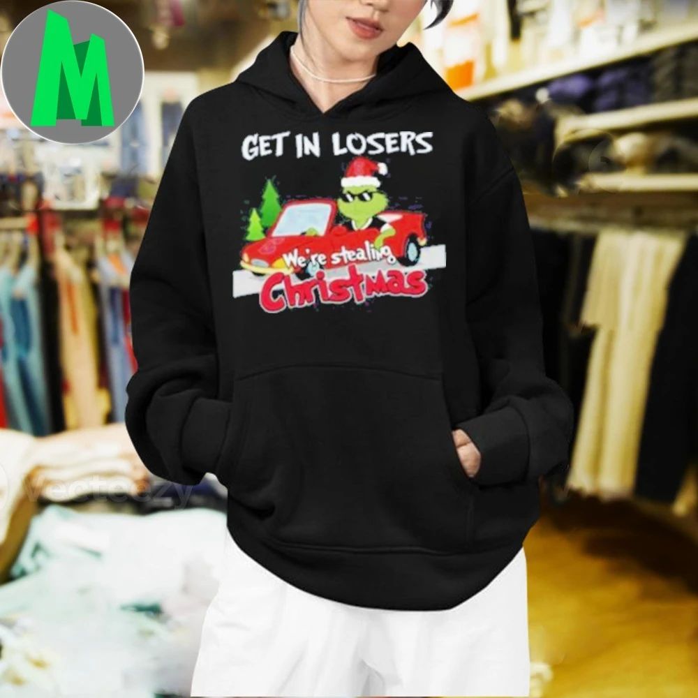 Cleveland Guardians Grinch Christmas Get In Losers We’re Stealing Christmas Holiday Logo Shirt