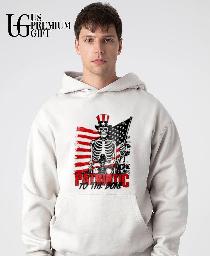 Skeleton Uncle Sam Patriotic to the Bone American flag shirt