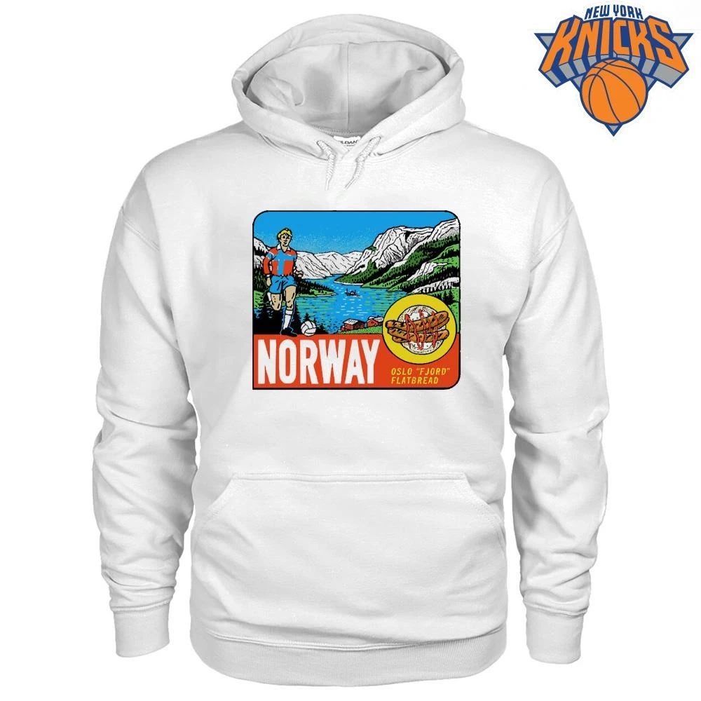 Vintage Norway Soccer Football Oslo Fjord Flatbread Graphic Travel Shirt