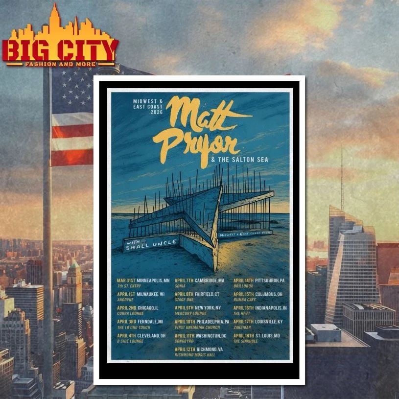 Matt Pryor Tour Midwest And East Coast 2026 Poster T-shirt