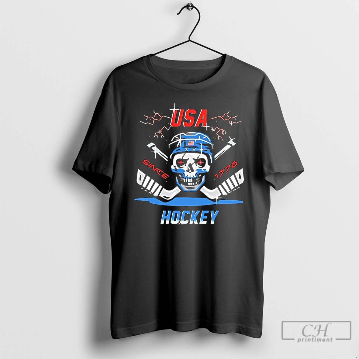 Classic Usa Hockey Skull Since 1776