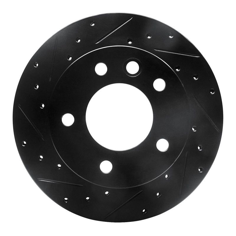 R1 02-06 Dodge Sprinter 3500 Front Left Drilled & Slotted Black Brake Rotor