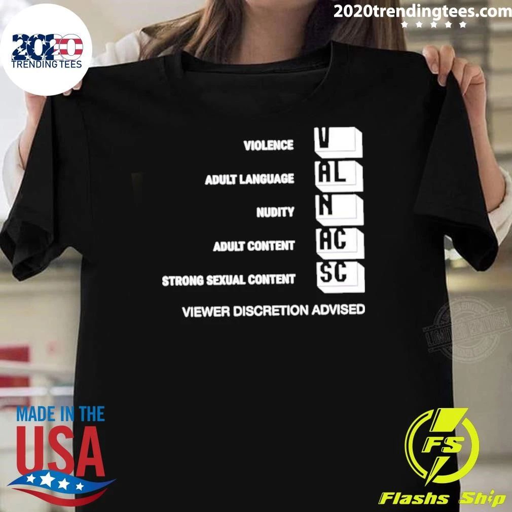 Viewer Discretion Advised Violence Adult Language Shirt