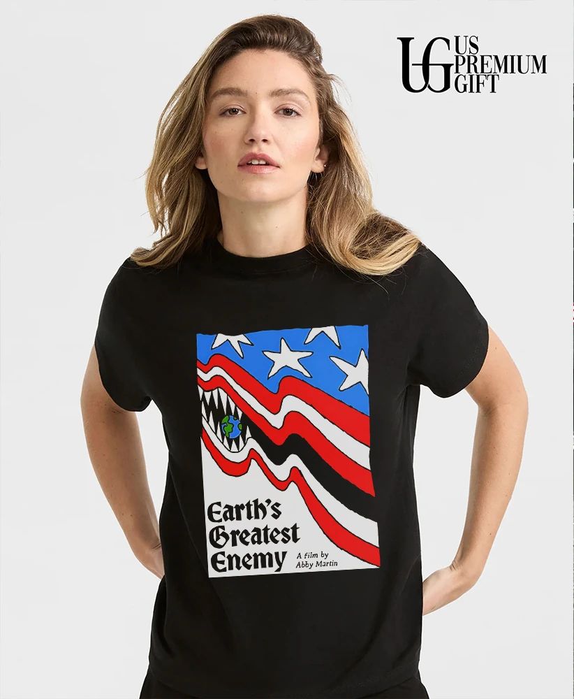 Abby Martin Earth’s Greatest Enemy flag shirt