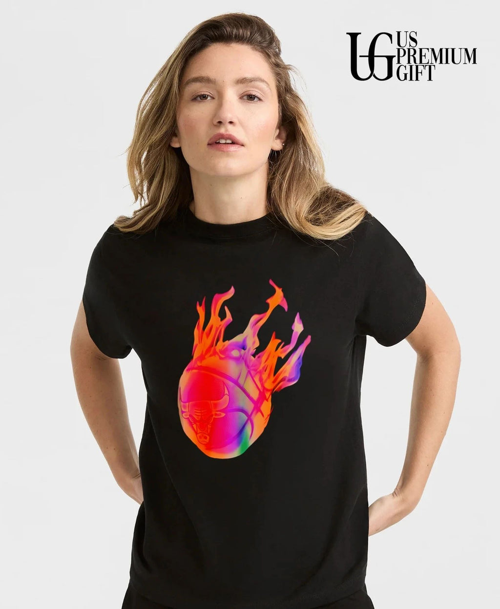 Chicago Bulls NBA Basketball flames shirt