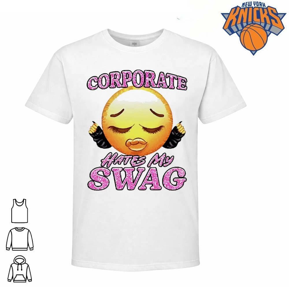 Corporate Hates My Swag Funny Sassy Y2K Emoji Meme Shirt