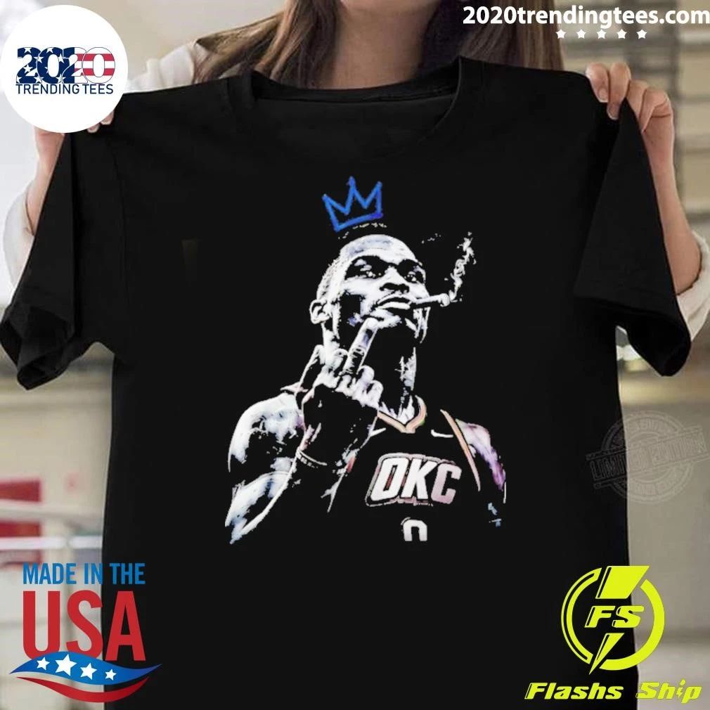 Russell Westbrook Oklahoma City Thunder Crown Middle Finger Shirt