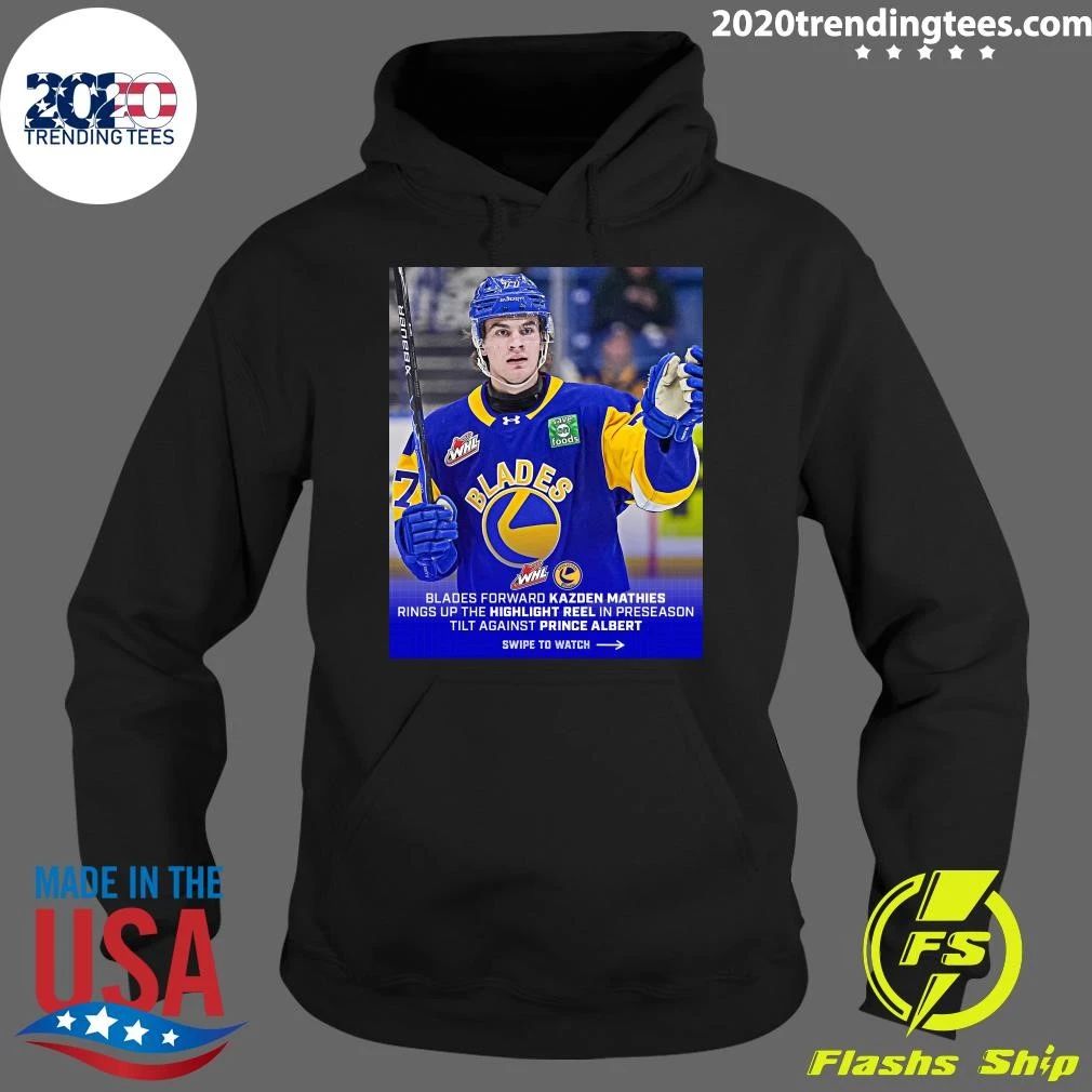 Blades Forward Kazden Mathies Rings Up The Highlight Reel In Preseason Tilt Against Prince Albert Shirt