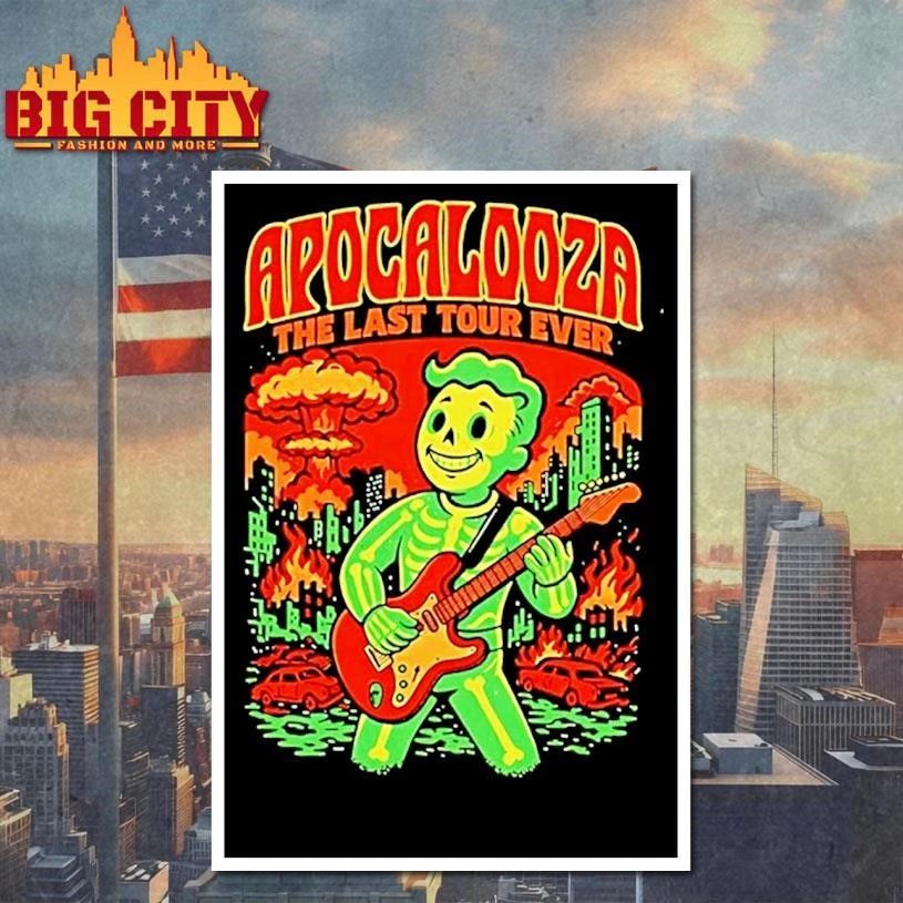 Vault Boy Apocalooza The Last Tour Ever Graphic Cartoon Shirt