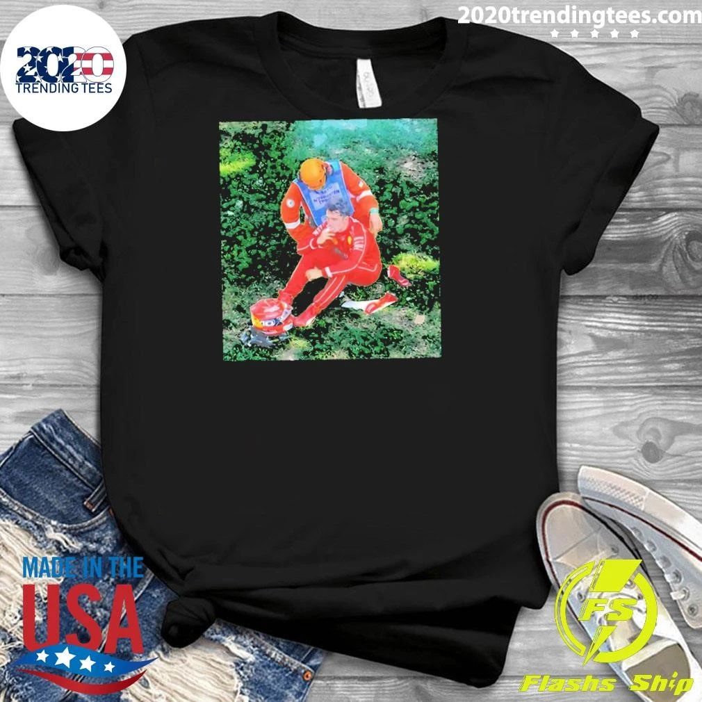 Monza GP Charles Leclerc Crash Smoking Funny Photo Shirt