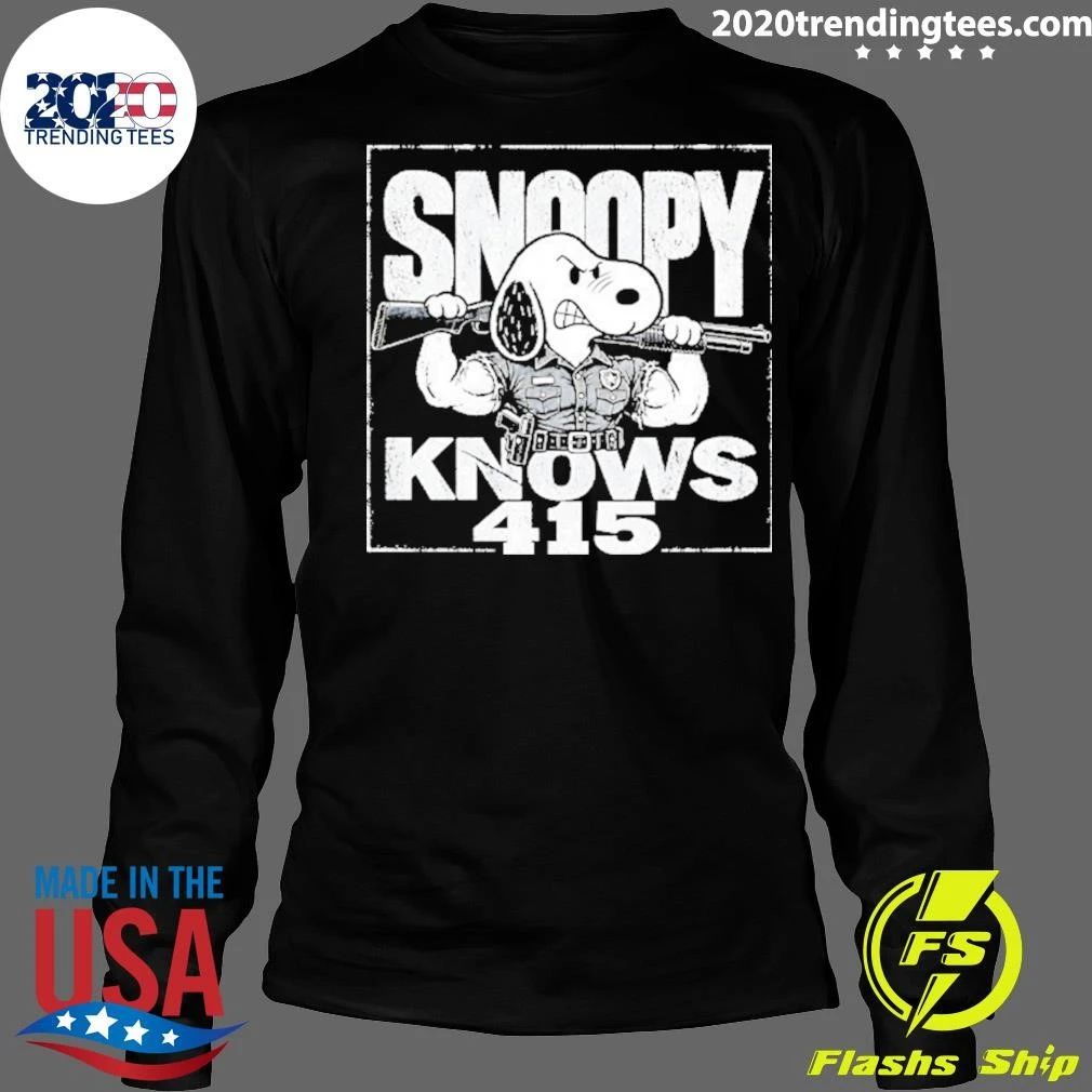 Noopy Knows 415 Peanuts Police Officer Gun Shirt