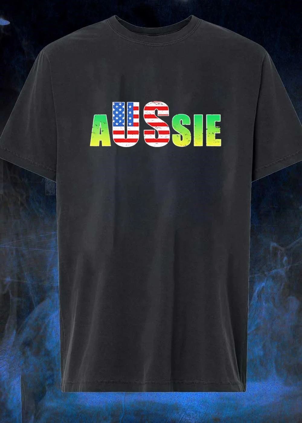 Aussie USA Flag Lettering shirt