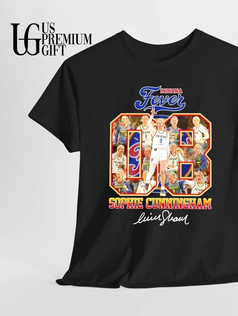 Sophie Cunningham No 8 Indiana Fever WNBA signature number collage signature shirt