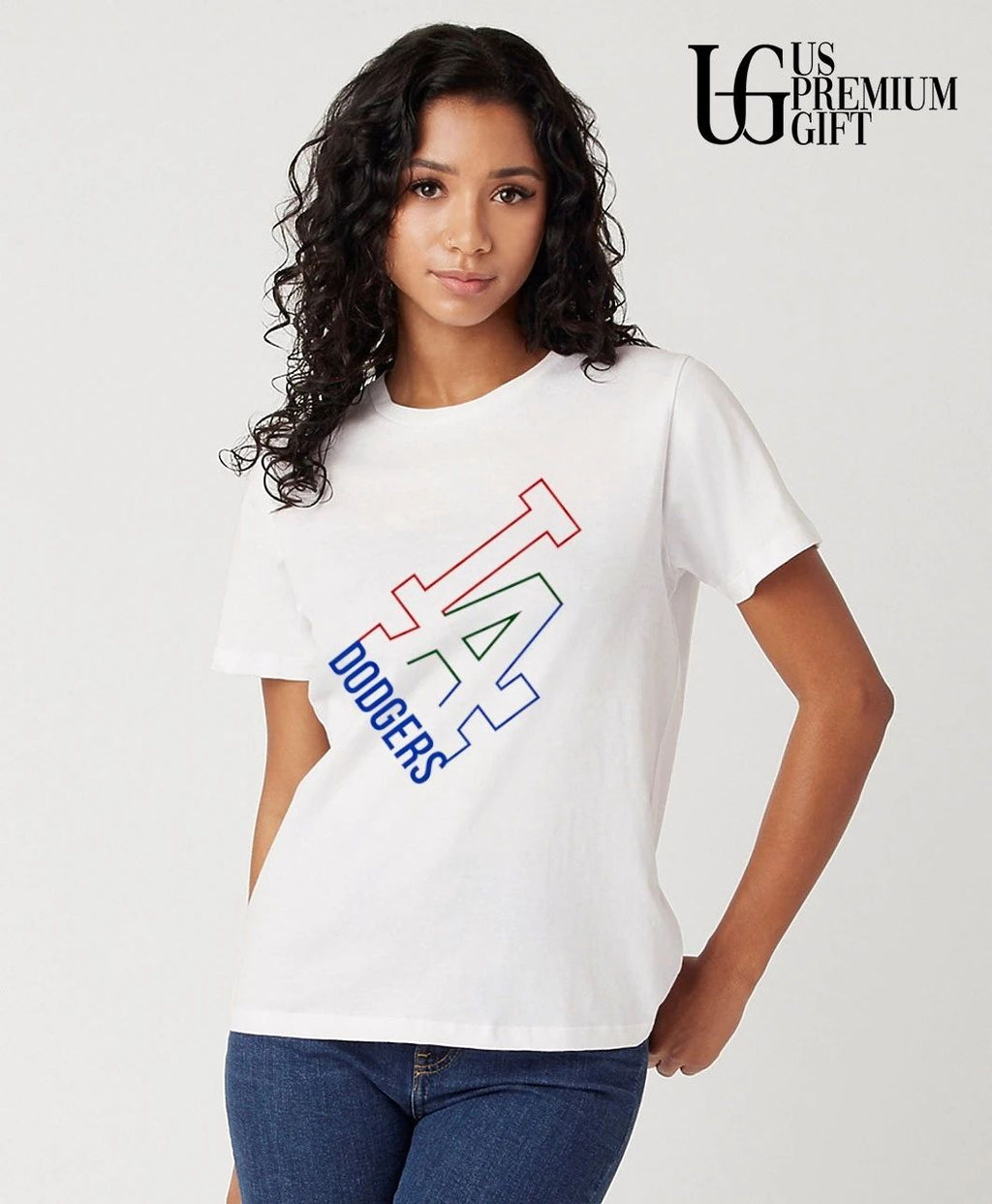 White Collar Los Angeles Dodgers logo shirt