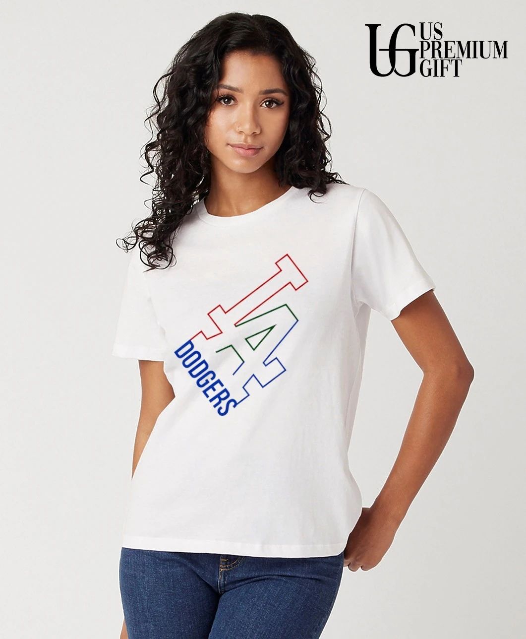 White Collar Los Angeles Dodgers logo shirt