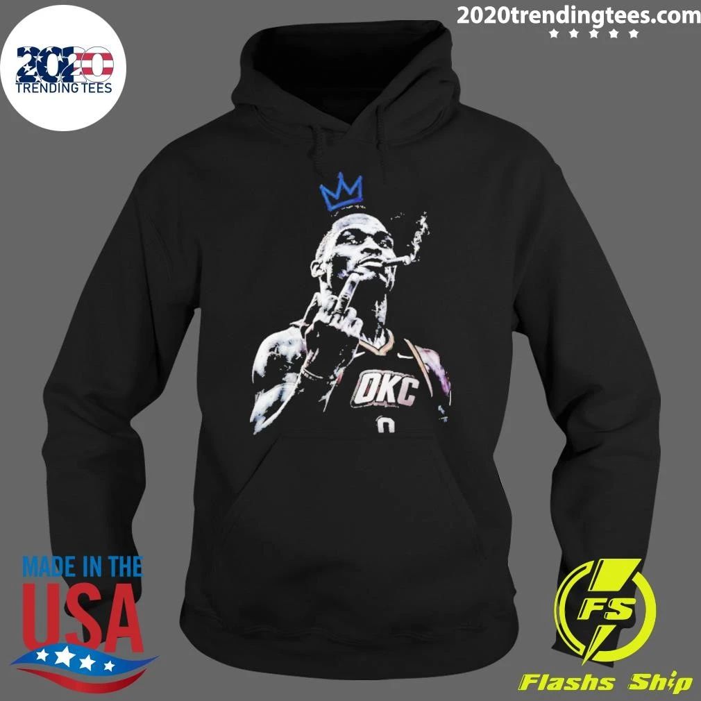 Russell Westbrook Oklahoma City Thunder Crown Middle Finger Shirt