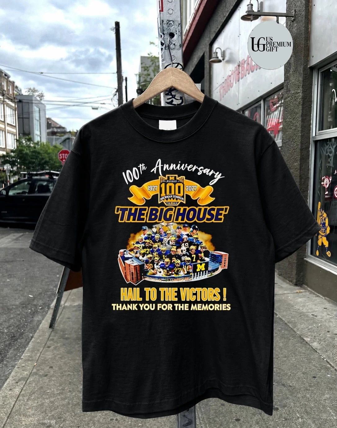 Michigan Wolverines The Big House 100 Years 1927-2027 Hail To The Victors thank you for the memories signature shirt