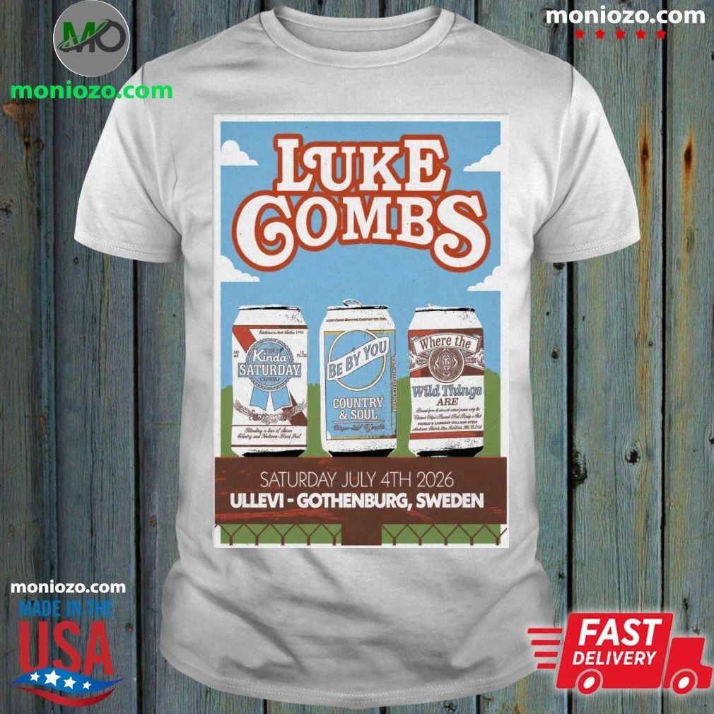 Luke Combs July 4 2026 My Kinda Saturday Night Tour Gothenburg, Sweden Poster Shirt