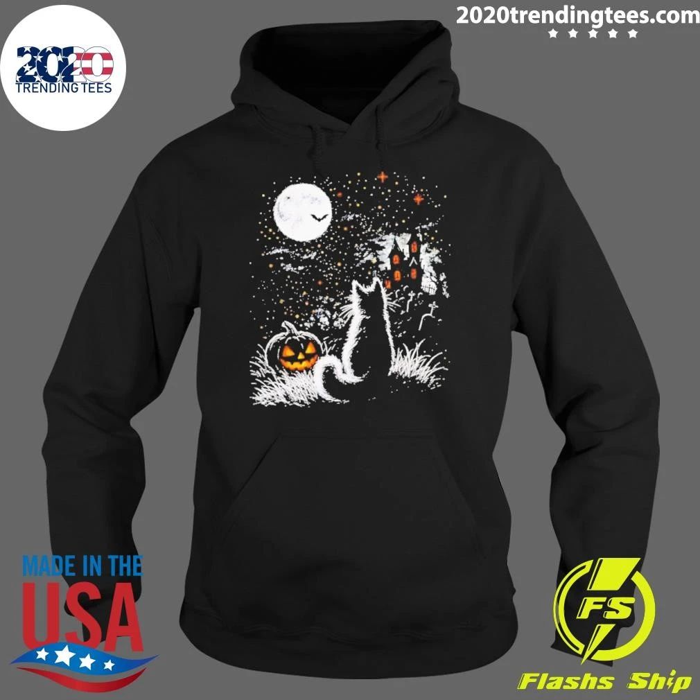 Black Cat Moon Pumpkin Halloween 2026 shirt