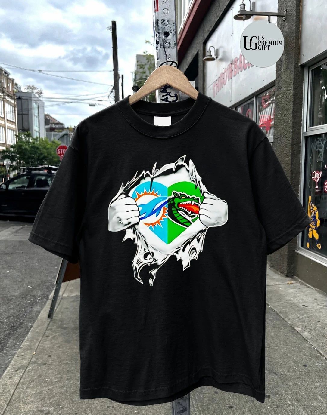 Miami Dolphins and UAB Blazers heart inside me shirt