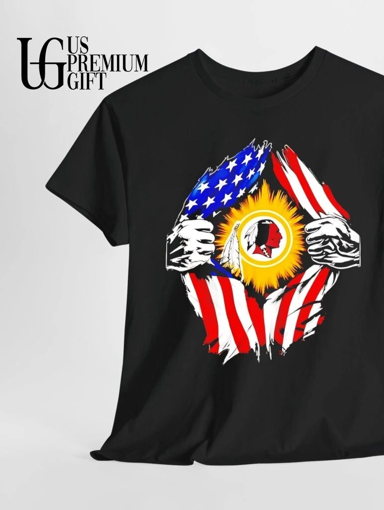 Washington Redskins inside me American flag logo shirt