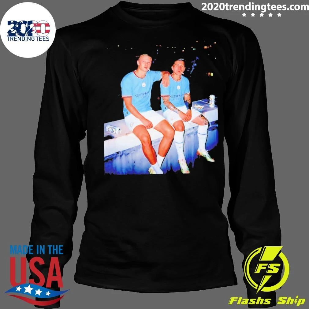 Enzo Fernández And Erling Haaland Smoking Skyline Shirt