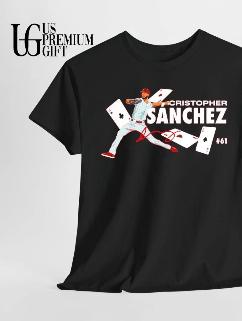 Cristopher Sanchez Philadelphia Phillies baseball playing card signature shirt