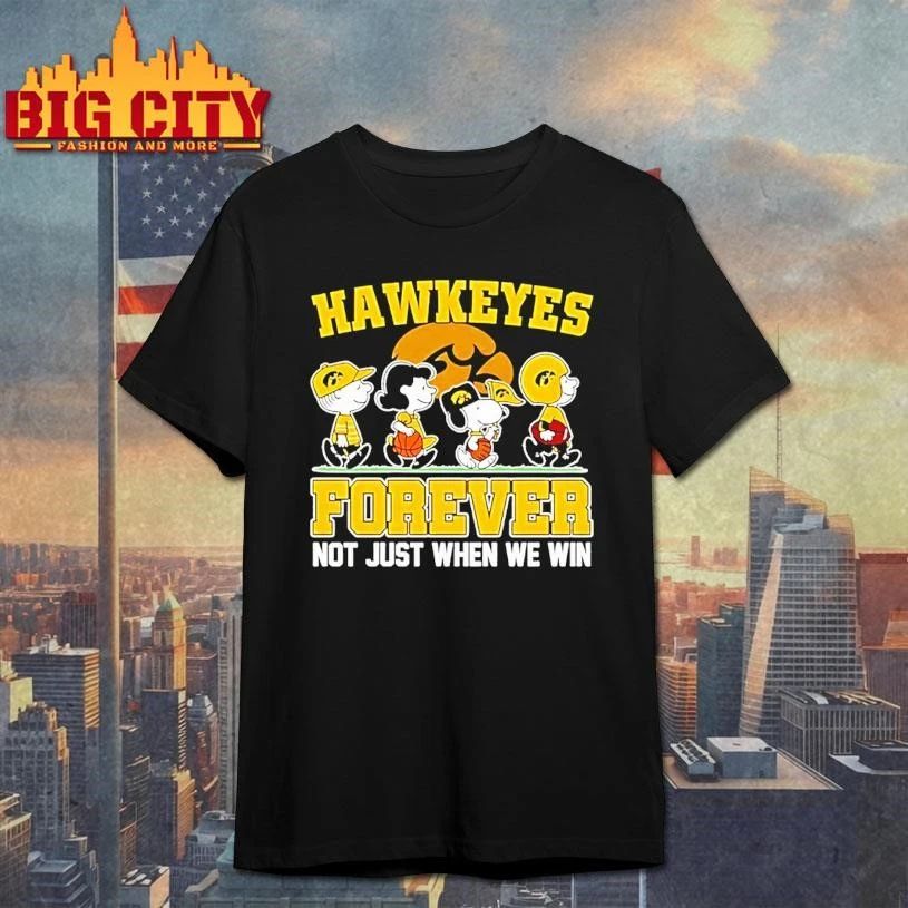 Peanuts Characters Iowa Hawkeyes Forever Not Just When We Win Graphic Shirt