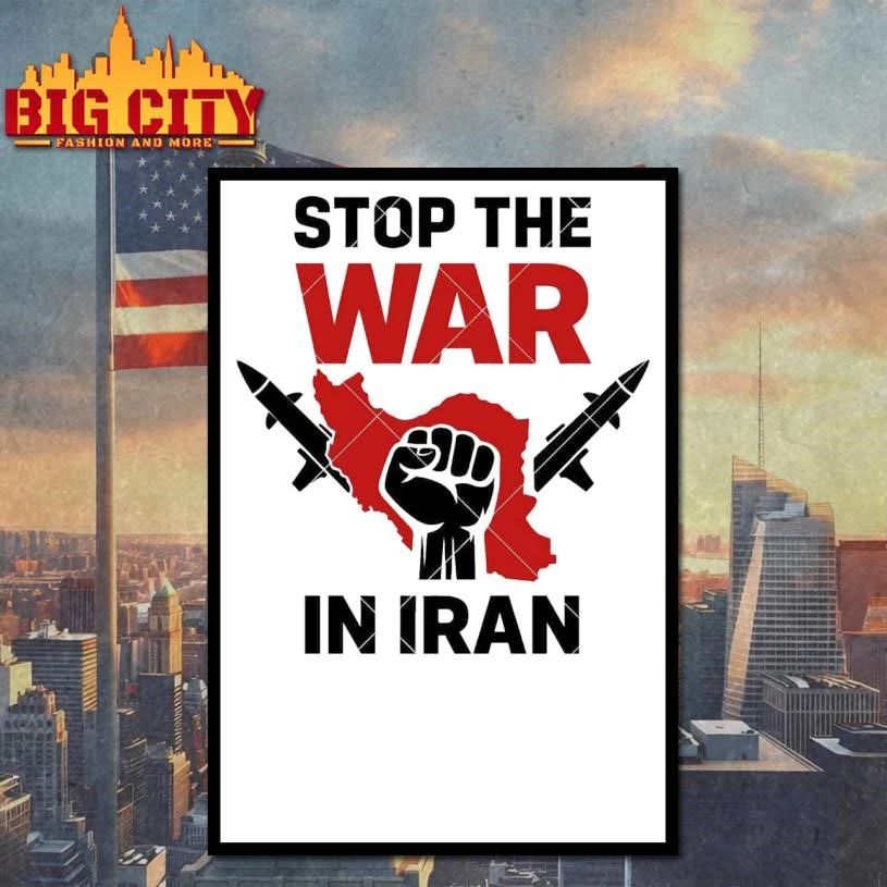 Stop The War Iran Map Graphic Shirt
