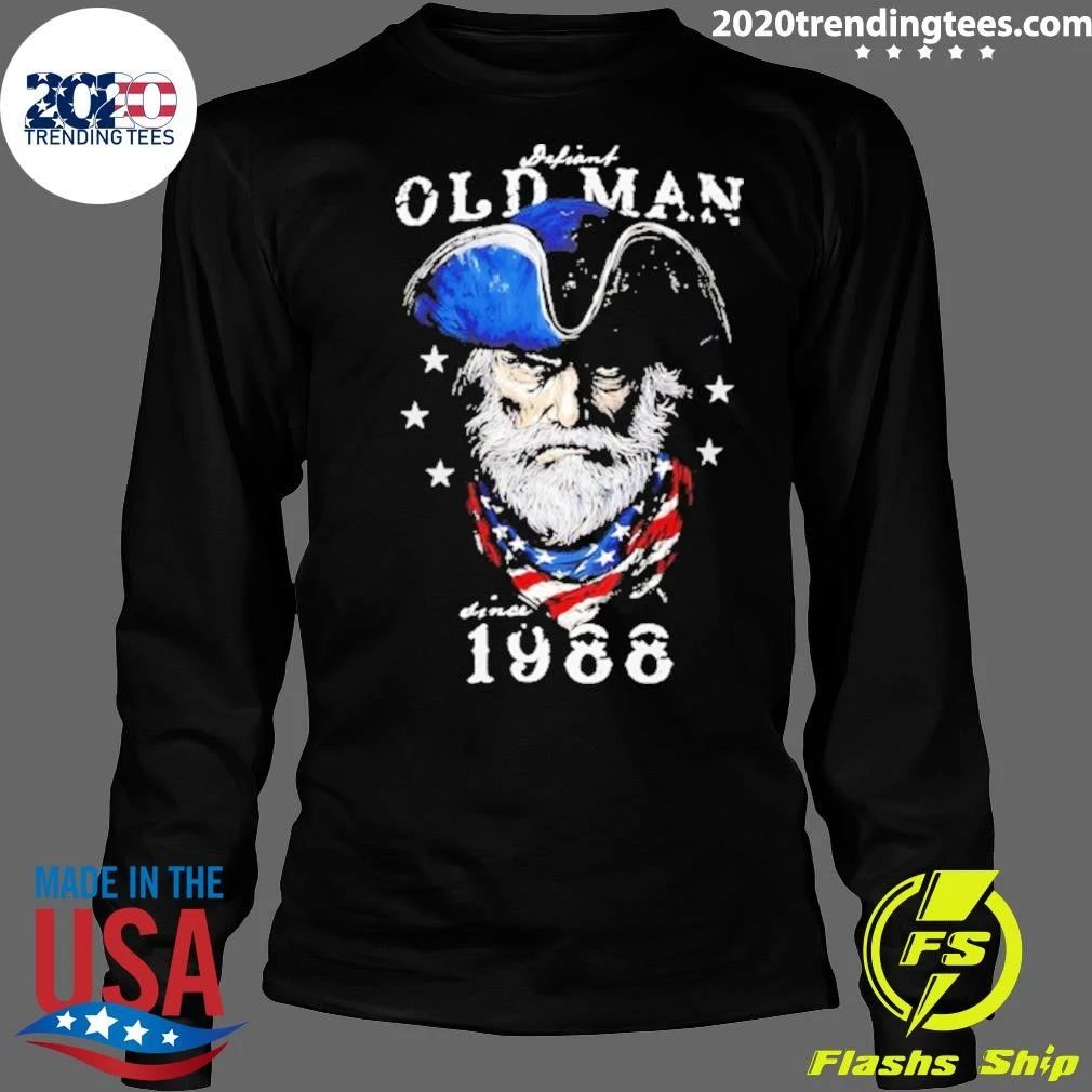 Defiant Old Man Since 1988 Birthday Patriotic Shirt