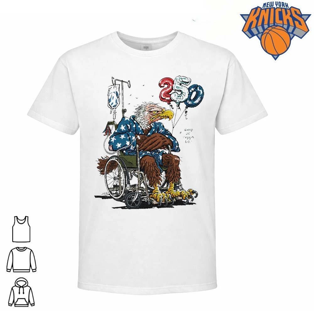 Funny Grumpy Bald Eagle Wheelchair US 250th Birthday Whoop De Do Happy 4th of July shirt