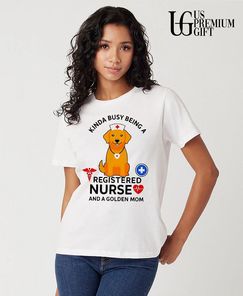 Registered Nurse Dog Proud Nurse Mom Golden Retriever shirt