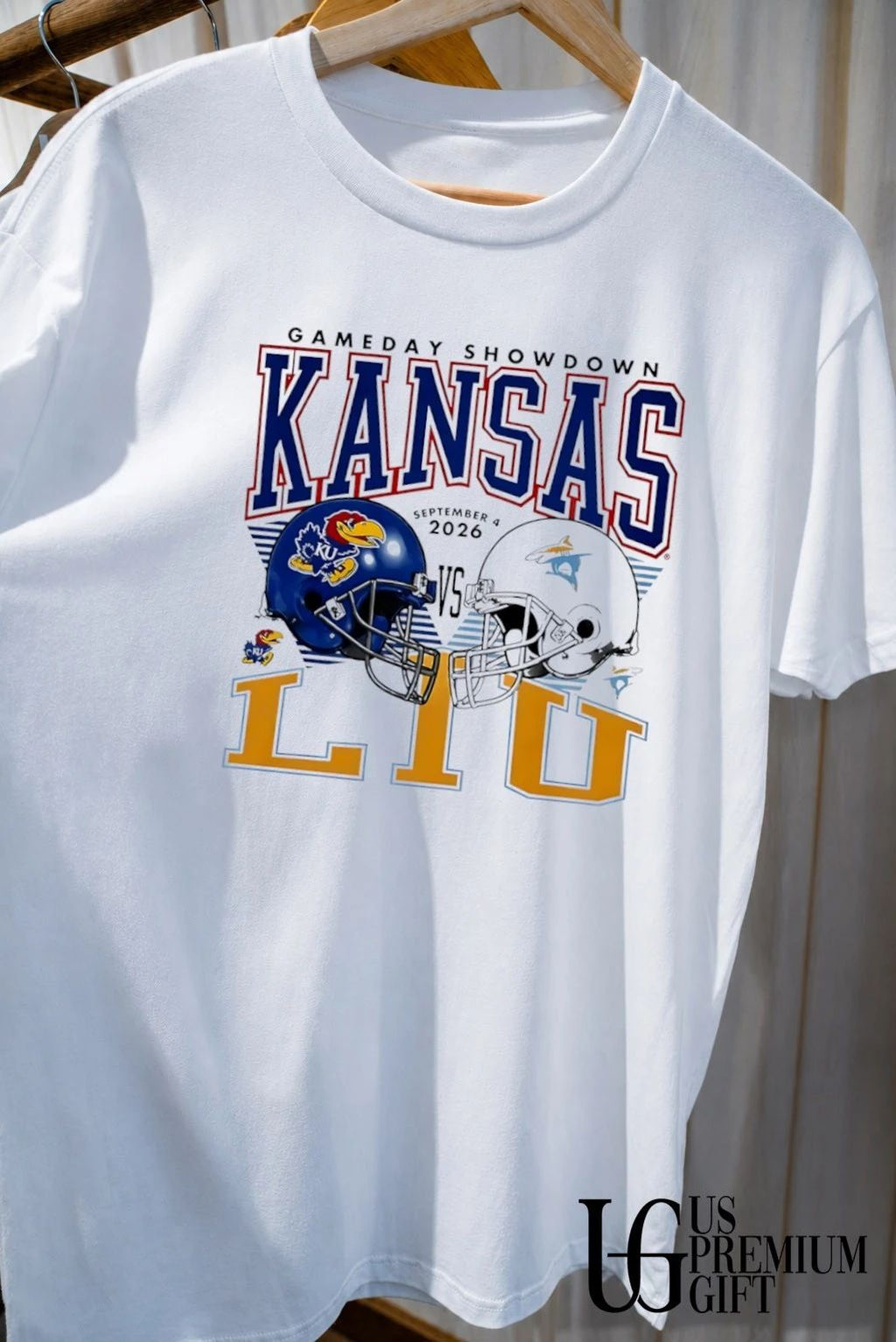 Kansas Jayhawks LIU Sharks September Gameday helmet 2026 shirt