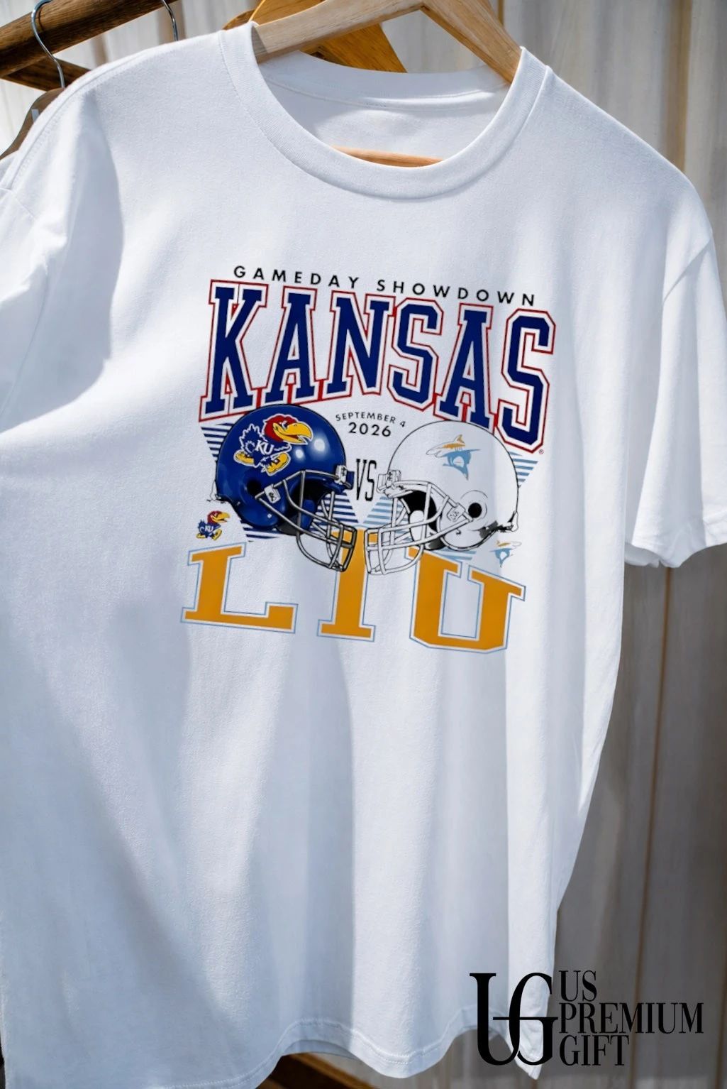 Kansas Jayhawks LIU Sharks September Gameday helmet 2026 shirt