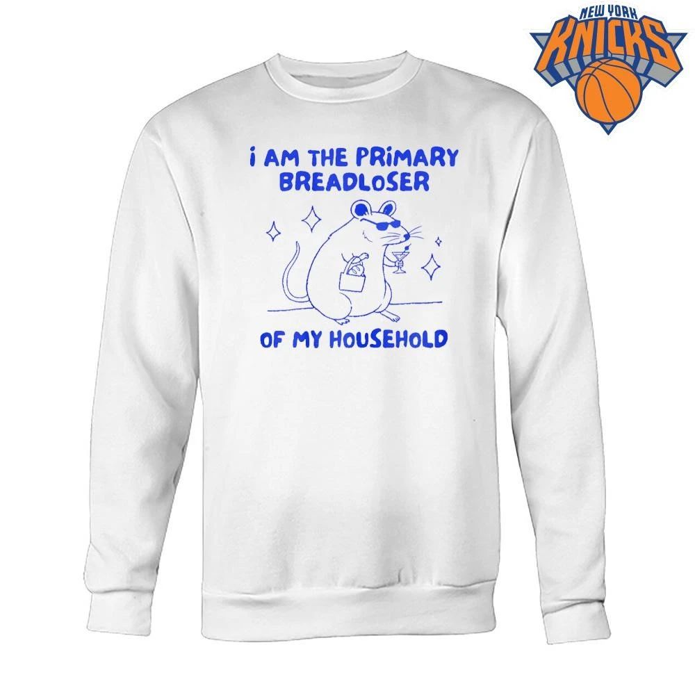 I Am The Primary Breadloser Of My Household Funny Rat Drinking Martini Sunglasses Shirt