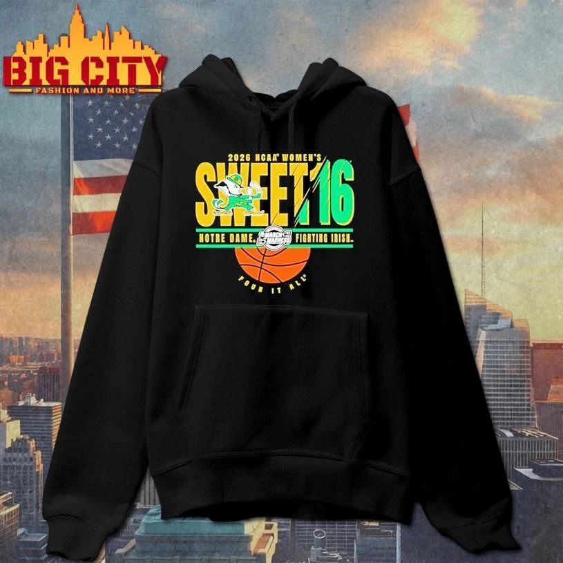 Notre Dame Fighting Irish Sweet 16 2026 Womens March Madness College Shirt